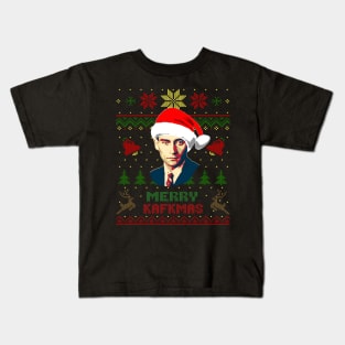 Franz Kafka Funny Merry Christmas Kafkmas Kids T-Shirt